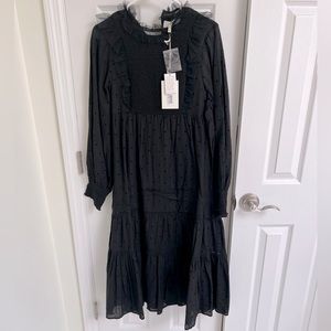 The GREAT. long sleeve black dress (1/small)